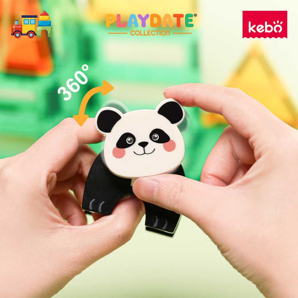 Kebo Parent-Child Animals Playset - 32pcs Educational Magnetic Tiles Building Toy