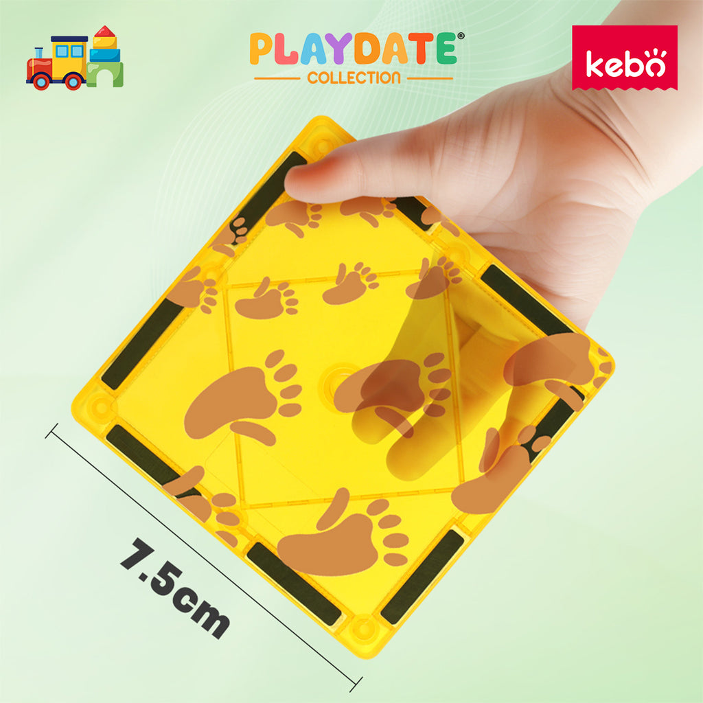 Kebo Parent-Child Animals Playset - 32pcs Educational Magnetic Tiles Building Toy