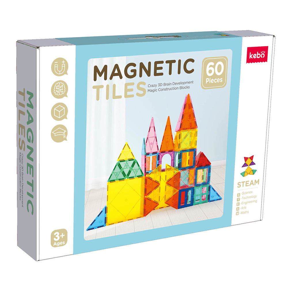 Kebo Creative Playset - 60pcs Educational Magnetic Tiles Building Toy