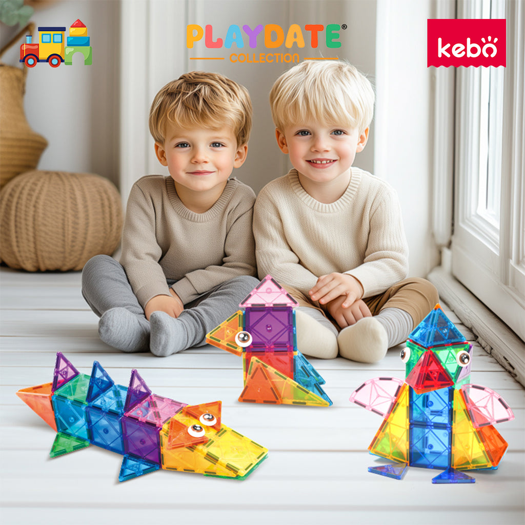 Kebo Creative Playset - 40pcs Educational Magnetic Tiles Building Toy