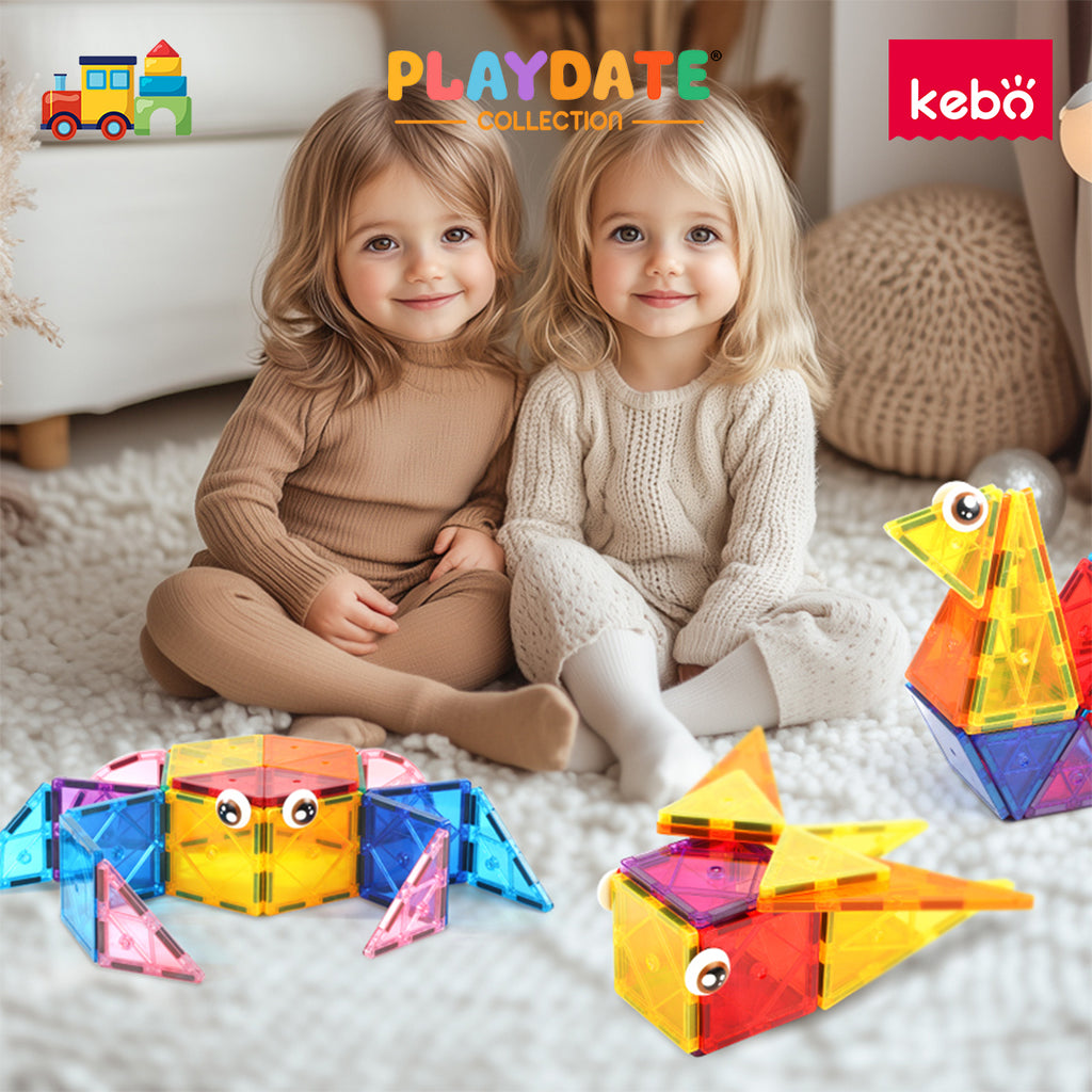 Kebo Creative Playset - 40pcs Educational Magnetic Tiles Building Toy