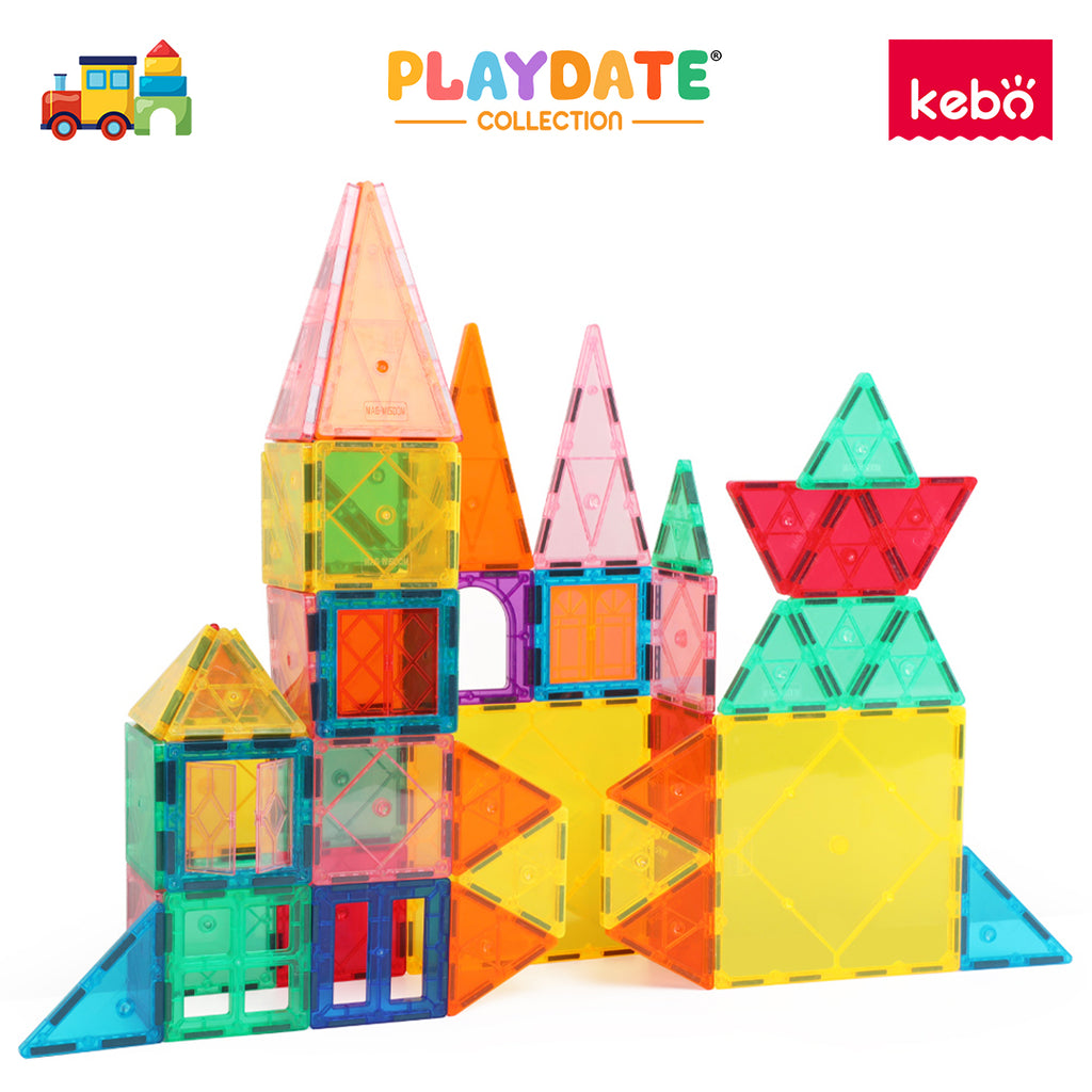 Kebo Creative Playset - 90pcs Educational Magnetic Tiles Building Toy