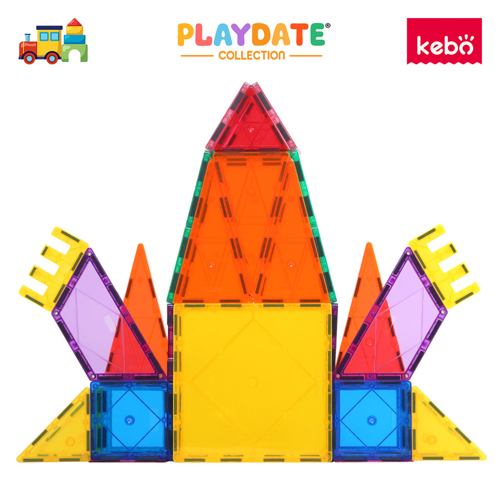 Kebo Creative Playset - 90pcs Educational Magnetic Tiles Building Toy