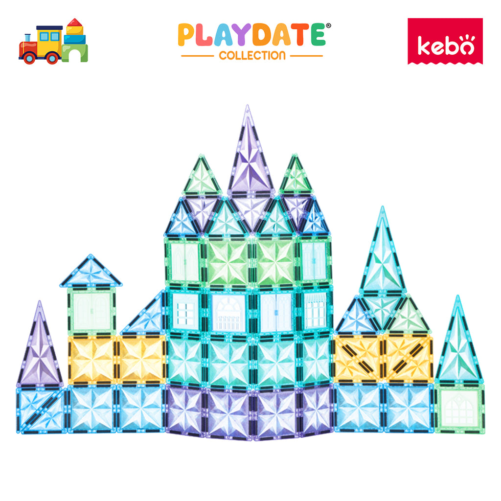 Kebo Starshine Playset - 60pcs Educational Magnetic Tiles Building Toy