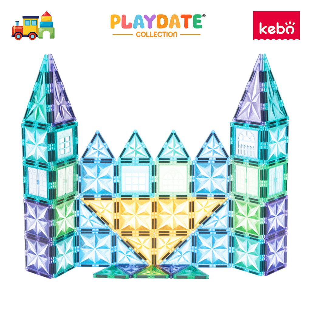 Kebo Starshine Playset - 60pcs Educational Magnetic Tiles Building Toy