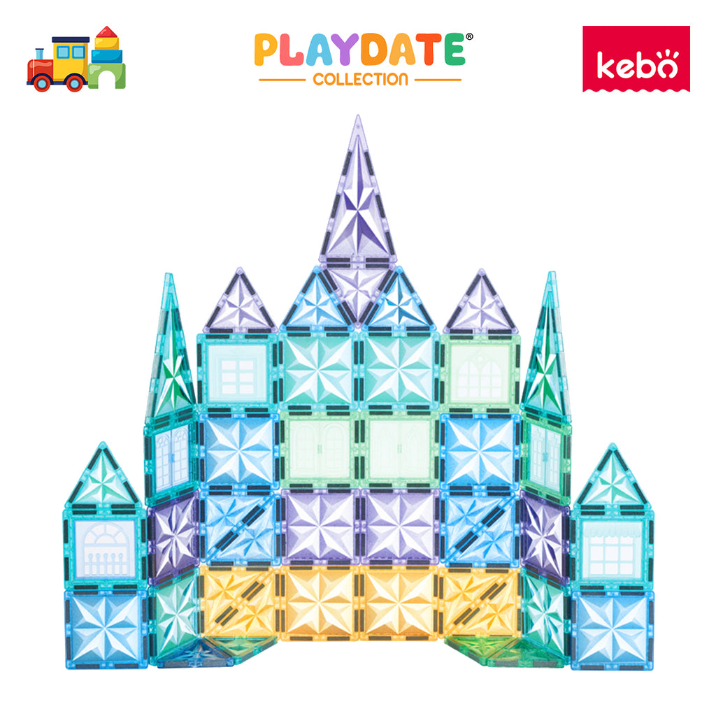 Kebo Starshine Playset - 60pcs Educational Magnetic Tiles Building Toy