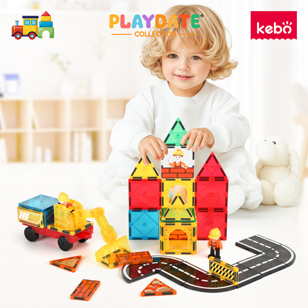 Kebo Magnetic Builder Playset - 42pcs Educational Magnetic Tiles Building Toy