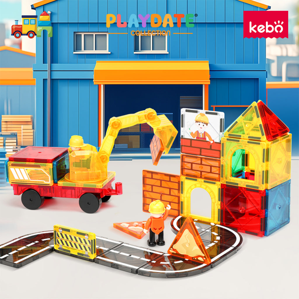 Kebo Magnetic Builder Playset - 42pcs Educational Magnetic Tiles Building Toy