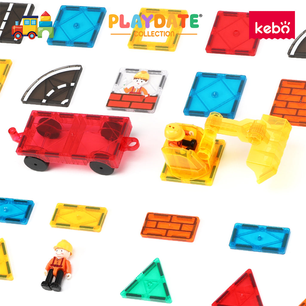 Kebo Magnetic Builder Playset - 42pcs Educational Magnetic Tiles Building Toy