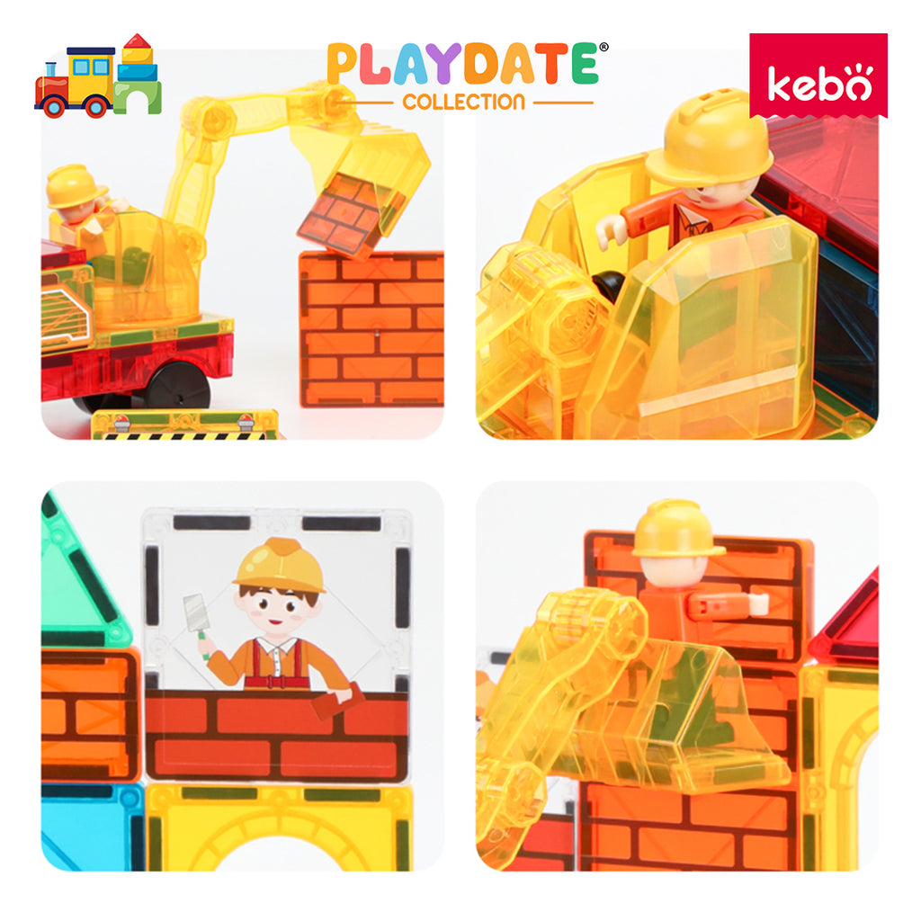 Kebo Magnetic Builder Playset - 42pcs Educational Magnetic Tiles Building Toy