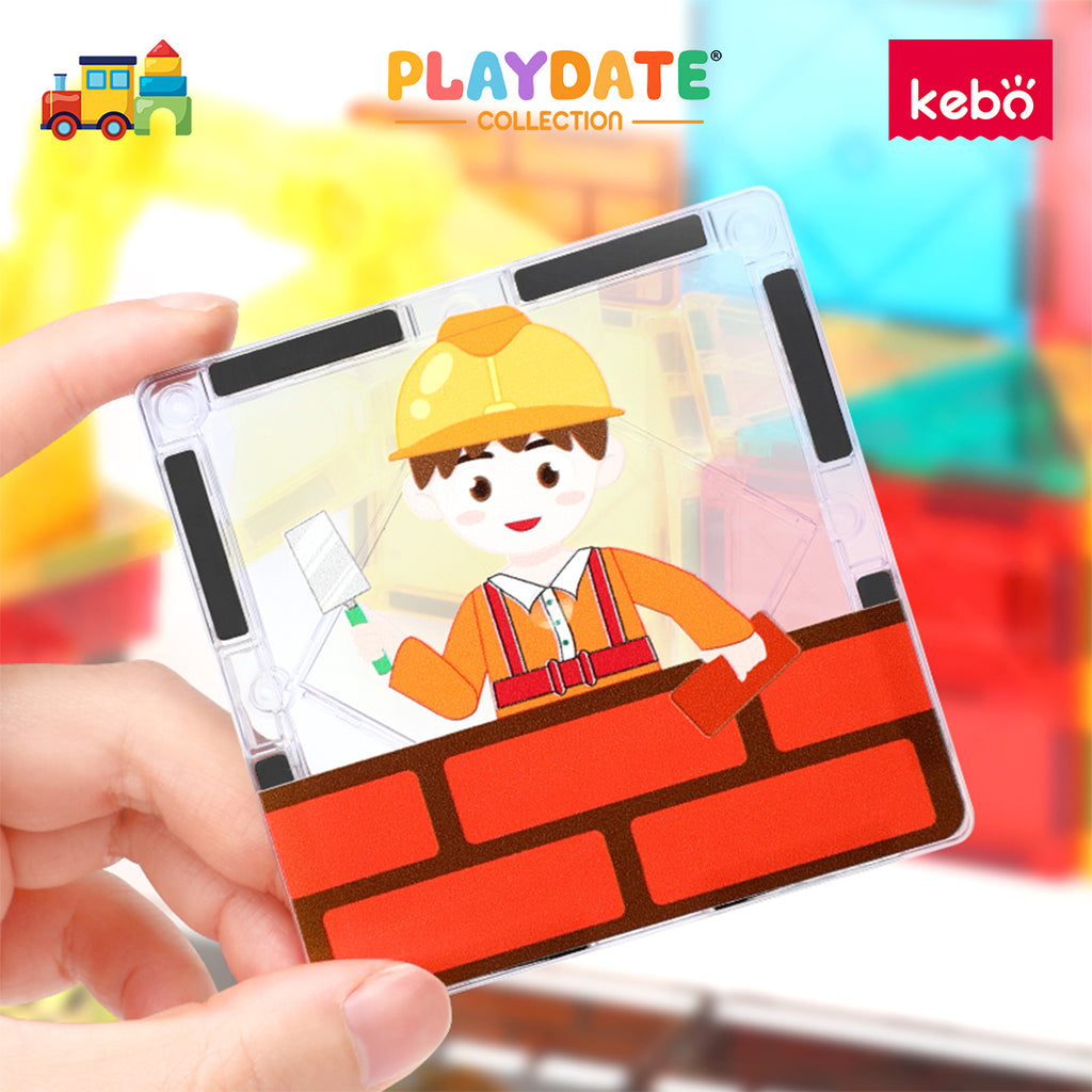 Kebo Magnetic Builder Playset - 42pcs Educational Magnetic Tiles Building Toy