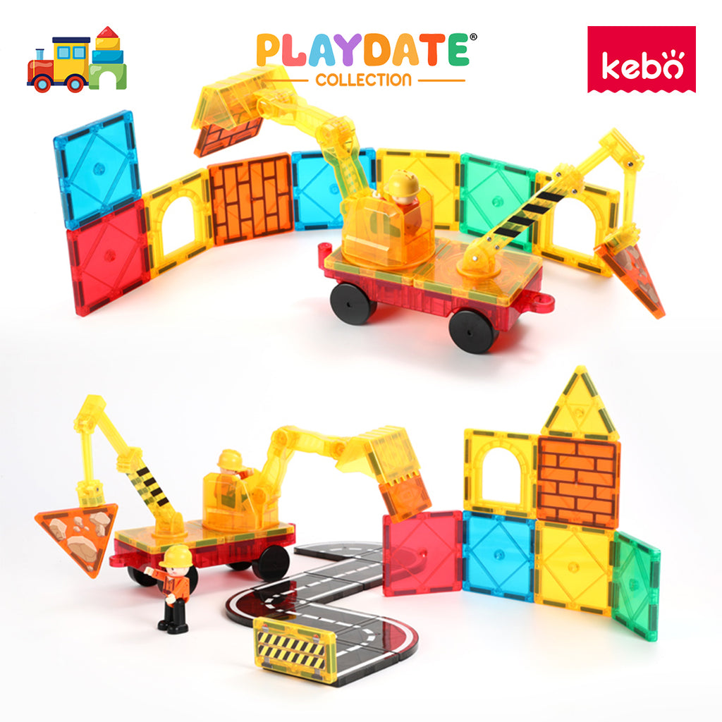Kebo Magnetic Builder Playset - 42pcs Educational Magnetic Tiles Building Toy