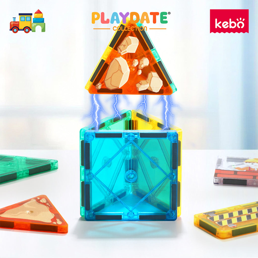 Kebo Magnetic Builder Playset - 42pcs Educational Magnetic Tiles Building Toy