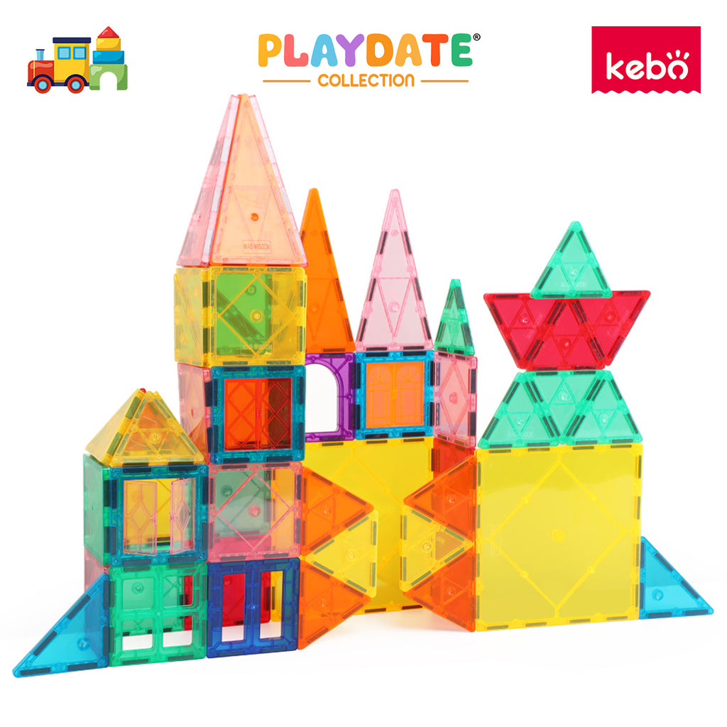 Kebo Creative Playset - 60pcs Educational Magnetic Tiles Building Toy