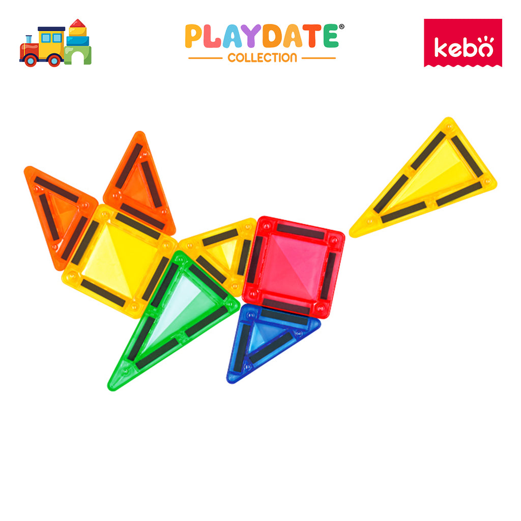 Kebo Mini Starshine Playset - 20pcs Travel Size Educational Magnetic Tiles Building Toy