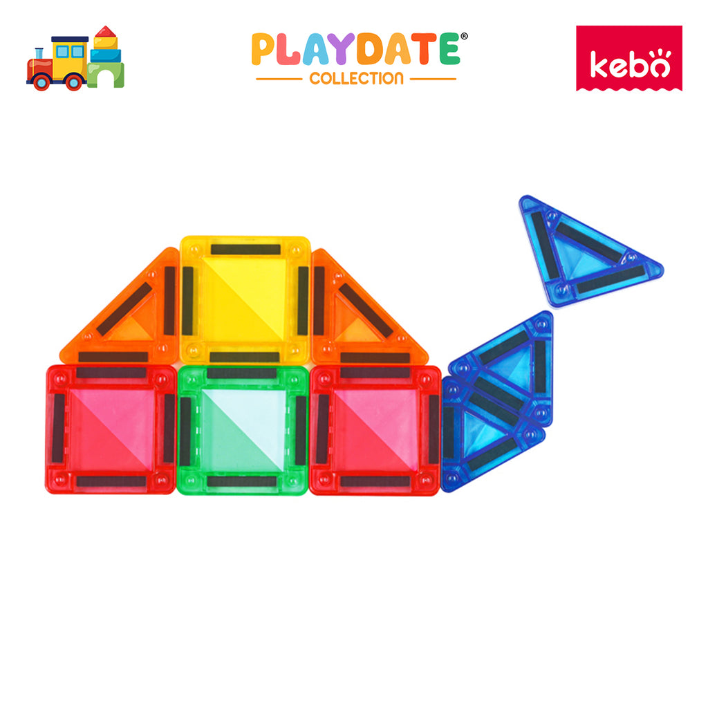 Kebo Mini Starshine Playset - 20pcs Travel Size Educational Magnetic Tiles Building Toy