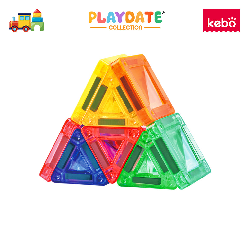 Kebo Mini Starshine Playset - 20pcs Travel Size Educational Magnetic Tiles Building Toy