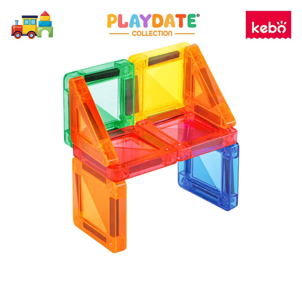 Kebo Mini Starshine Playset - 20pcs Travel Size Educational Magnetic Tiles Building Toy