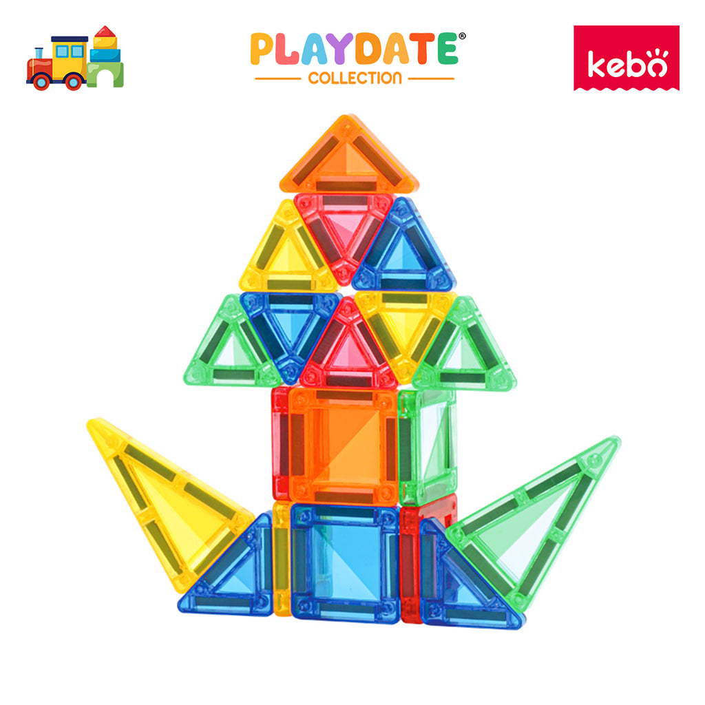 Kebo Mini Starshine Playset - 20pcs Travel Size Educational Magnetic Tiles Building Toy