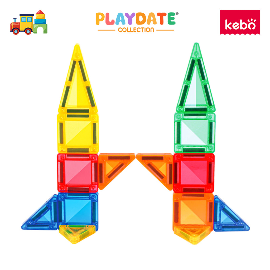 Kebo Mini Starshine Playset - 20pcs Travel Size Educational Magnetic Tiles Building Toy