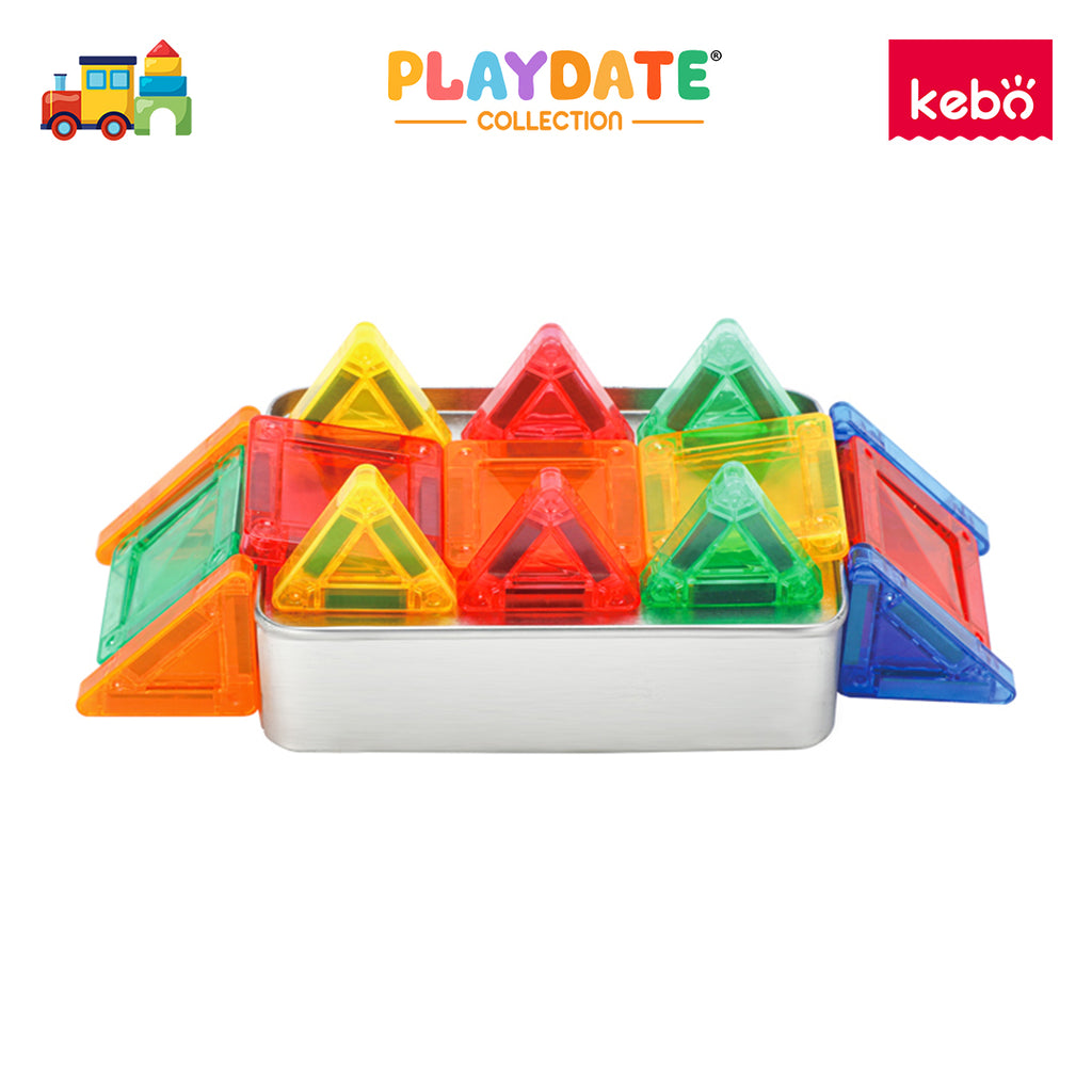Kebo Mini Starshine Playset - 20pcs Travel Size Educational Magnetic Tiles Building Toy
