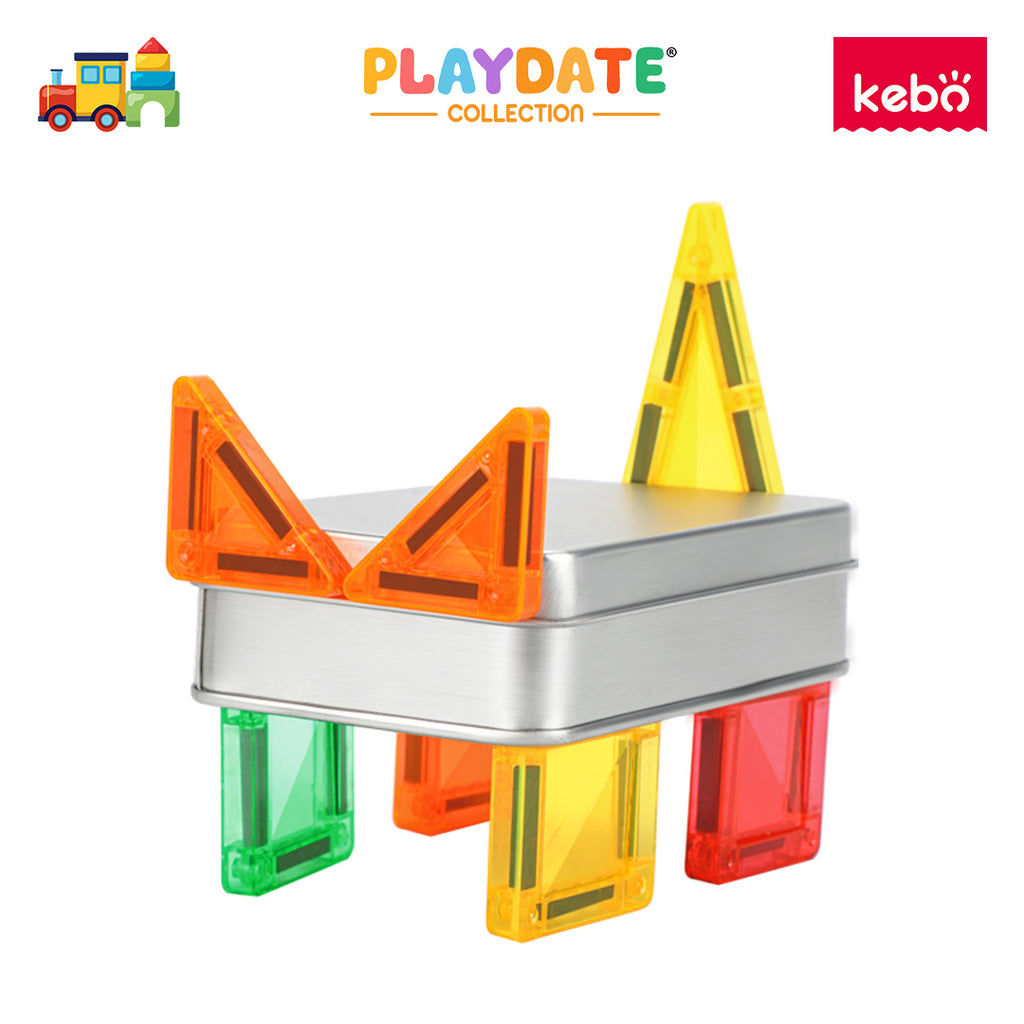 Kebo Mini Starshine Playset - 20pcs Travel Size Educational Magnetic Tiles Building Toy