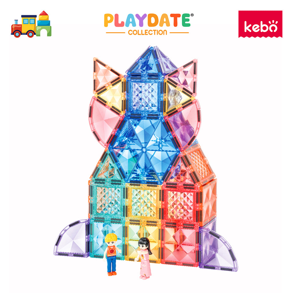 Kebo Starshine Ferris Wheel Playset - 62pcs Educational Magnetic Tiles Building Toy