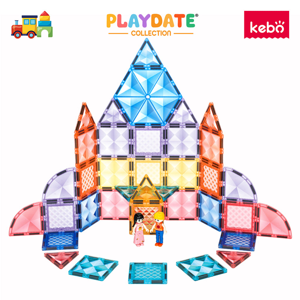 Kebo Starshine Ferris Wheel Playset - 62pcs Educational Magnetic Tiles Building Toy