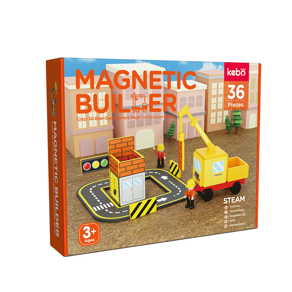 Kebo Magnetic Builder Playset - 36pcs Educational Magnetic Tiles Building Toy