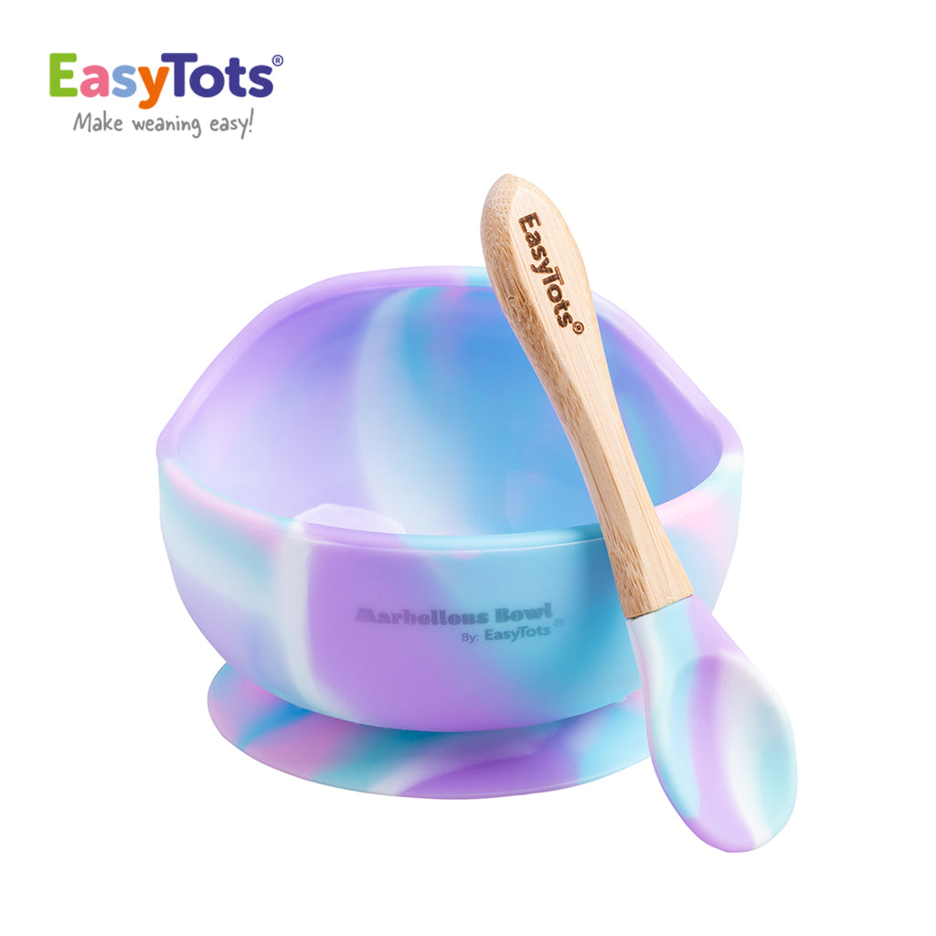 EasyTots Unicorn Suction Bowl and Bamboo Spoon Set