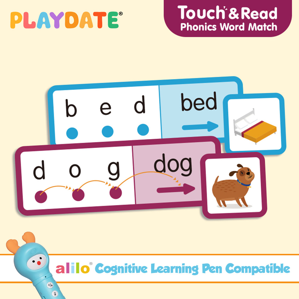 Playdate Smart Readers Collection: Touch and Read - Phonics Word Match (3 Boxes)